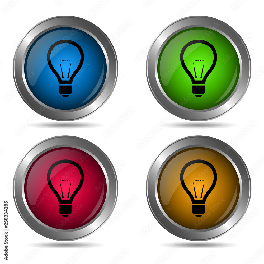 Idea icon. Set of round color icons. Idea icon. Set of round color icons.