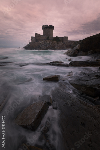 Little castle surronded by the brave Atlantic Ocean at Sokoa (Socoa) in the Donibane Lohitzune bay (Saint Jean de Luz) at the Basque Country.