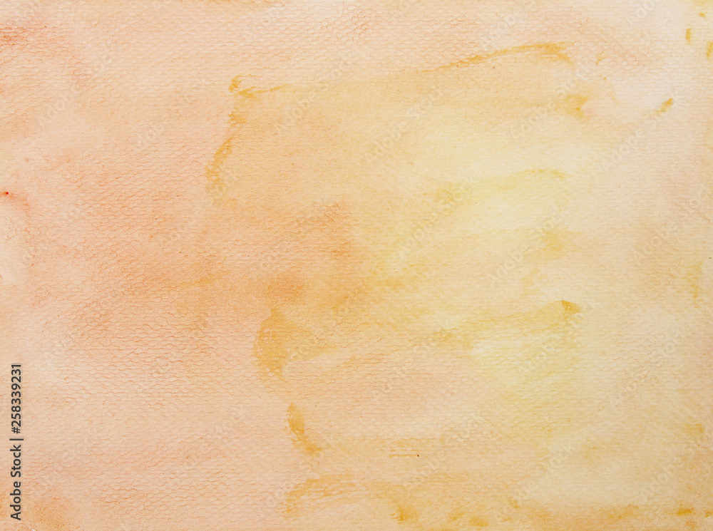 Abstract orange watercolor background. Abstract illustration. Hand pained on the paper