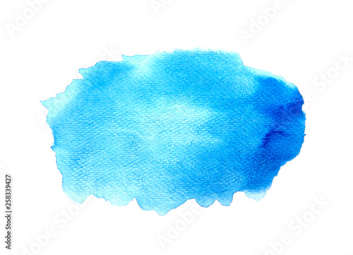 Abstract blue watercolor splashing, Abstract illustration on a white background