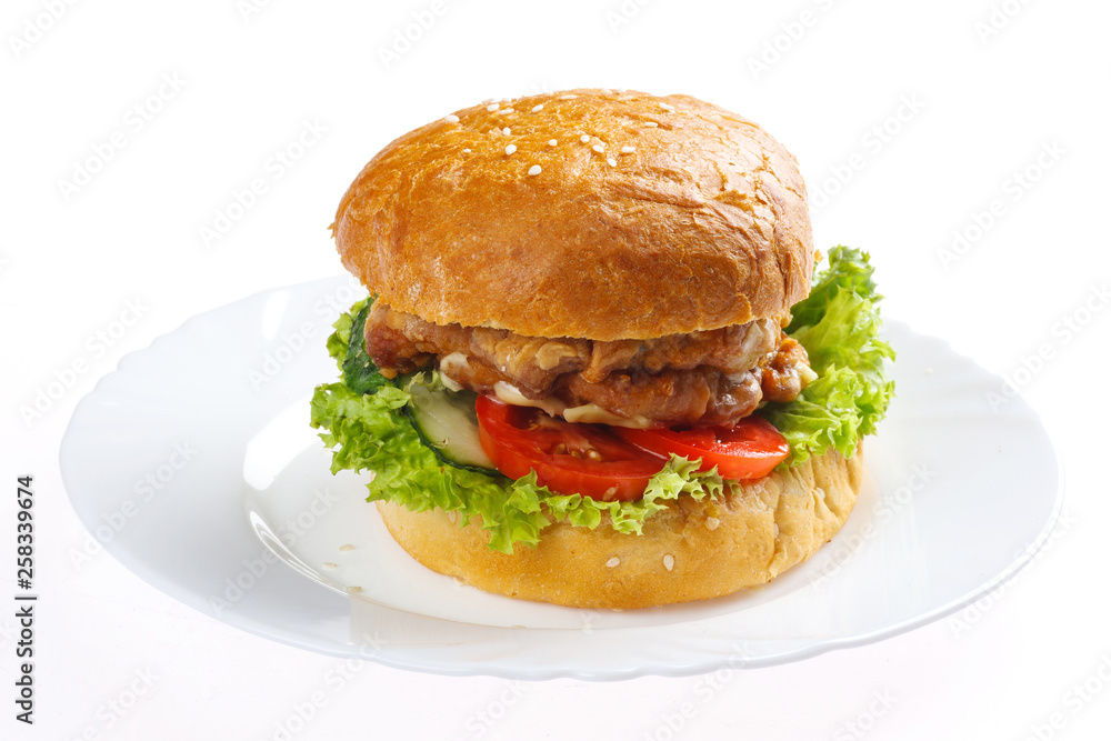 hamburger on white background hamburger on white background