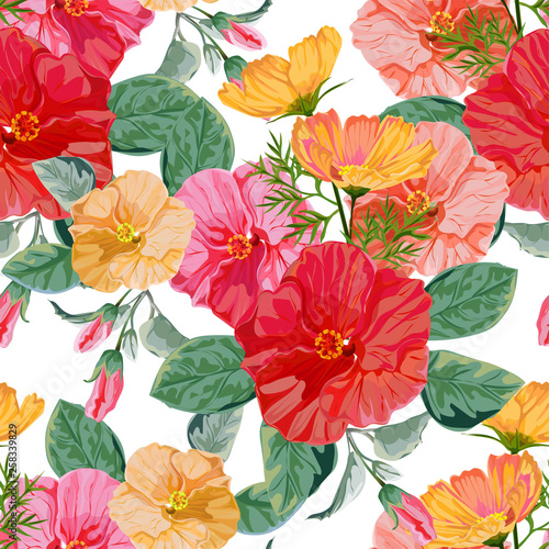 Seamless pattern floral vector illustration