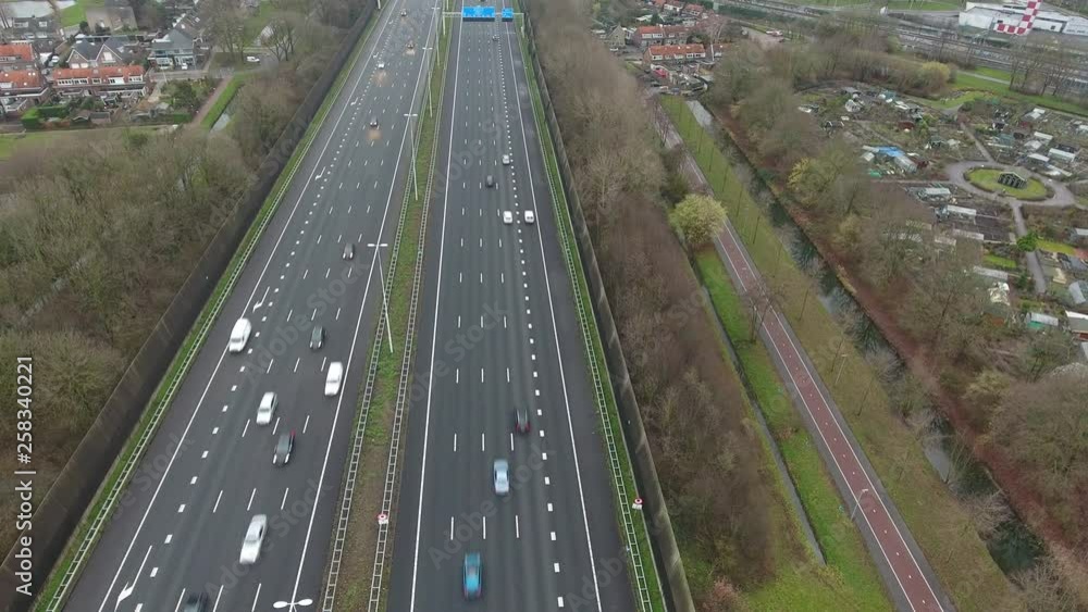 Aerial view of A16 highway, Zwijndrecht, Netherlands Aerial view of A16 highway, Zwijndrecht, Netherlands