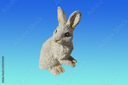 Fototapeta Naklejka Na Ścianę i Meble -  statuette d'un lapin blanc de pâques