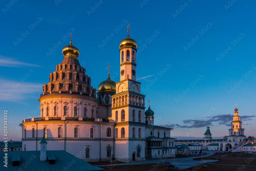 Resurrection Cathedral of the New Jerusalem Monastery at sunset, Istra, Moscow region, Russia.