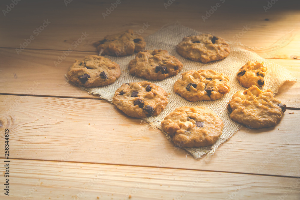 Delicious Chocolate Chip Cookies with Macadamia integrifolia Cookies on a Tray Delicious Chocolate Chip Cookies with Macadamia integrifolia Cookies on a Tray