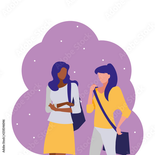 young girls students modeling
