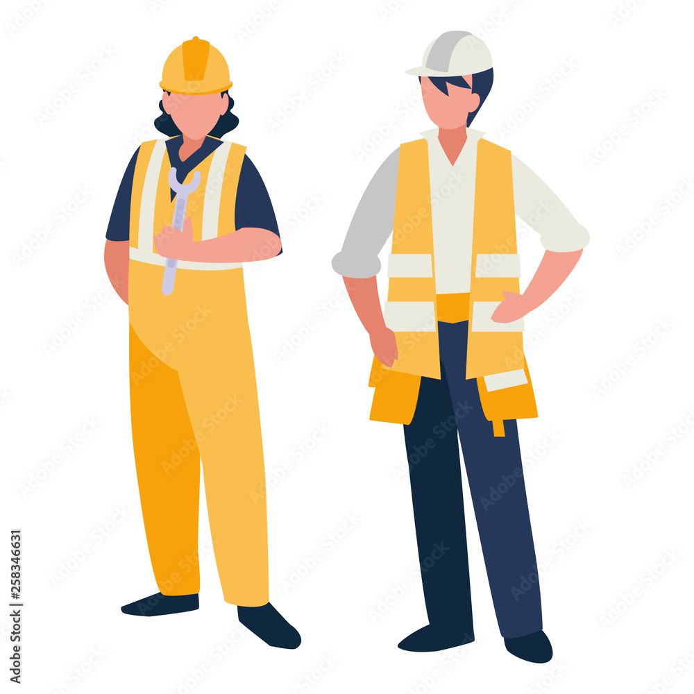 couple of men builders working couple of men builders working