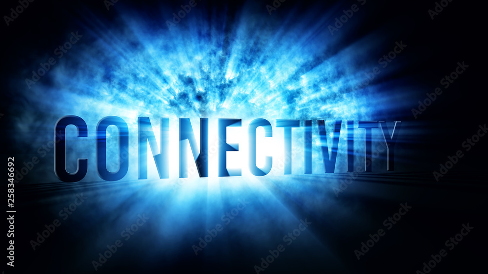 Connectivity concept with explosive blue flash