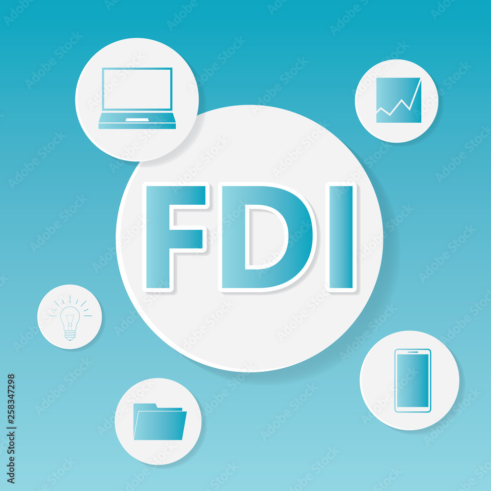 FDI (Foreign Direct Investment) business concept- vector illustration FDI (Foreign Direct Investment) business concept- vector illustration