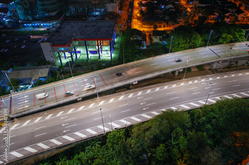 Photography Ampang Kuala Lumpur Elevated Highway AKLEH with City Skyline in Malaysia at night