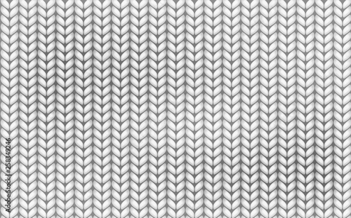 Knitting realistic texture seamless pattern. White and gray realistic knit texture seamless pattern. knitted background. Vector seamless background