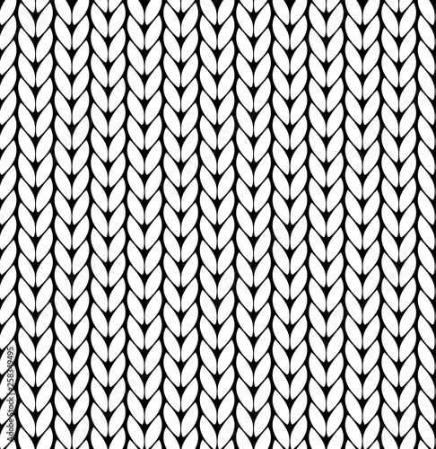 Knitting vector pattern. Vector texture seamless pattern. White knit texture seamless pattern. Vector seamless background. photo