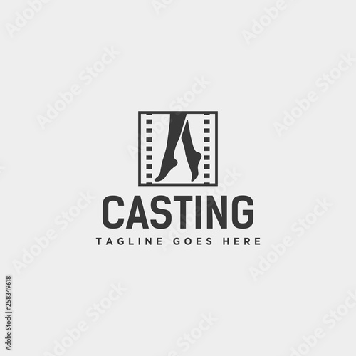 acting show or casting movie simple logo template vector illustration icon element