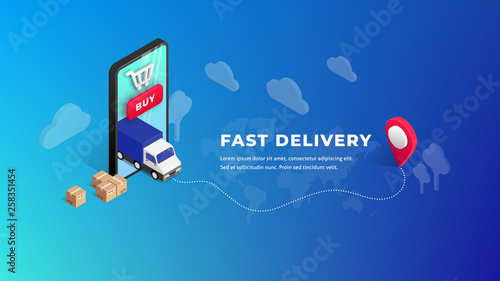 Fast Delivery isometric design