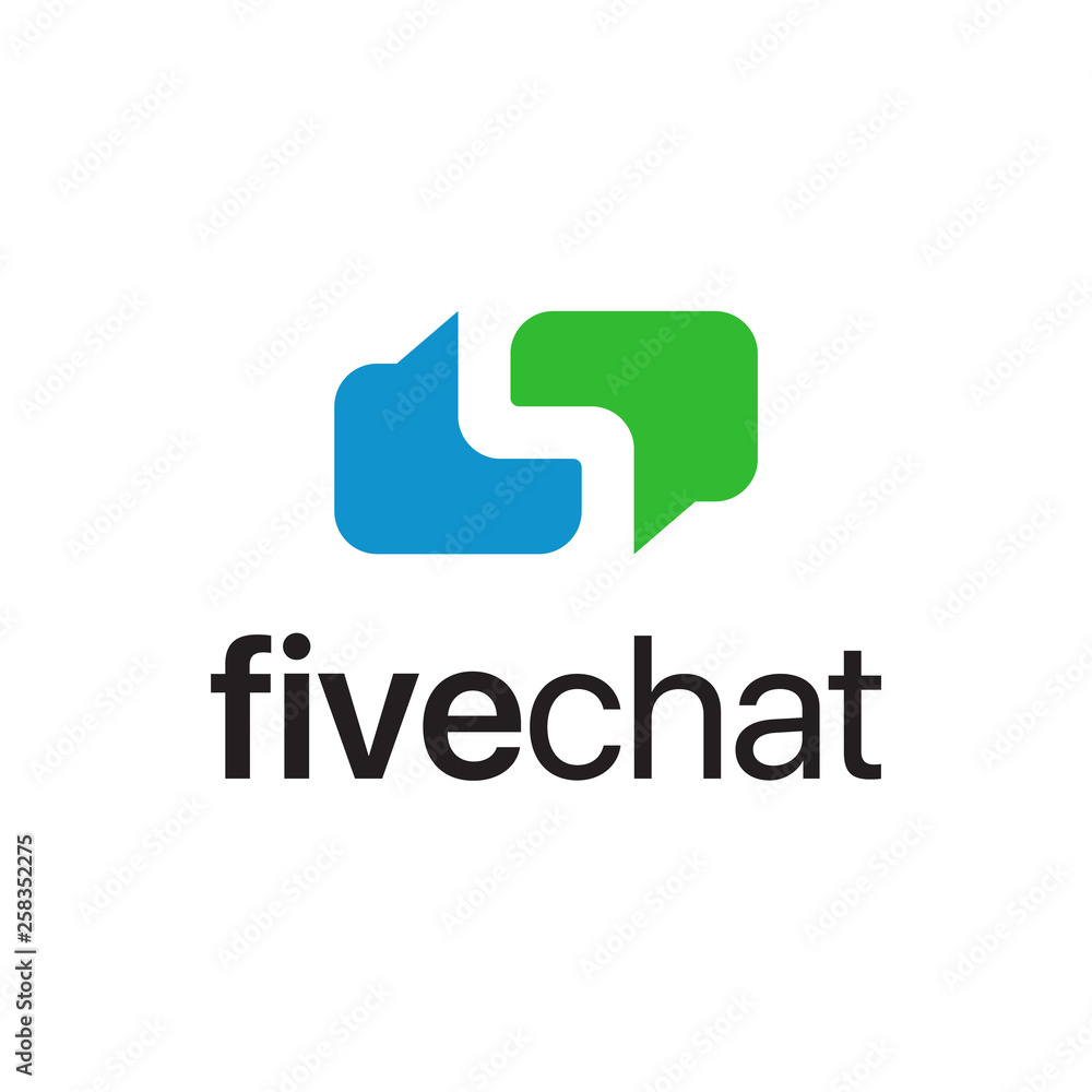 five chat logo design concept five chat logo design concept