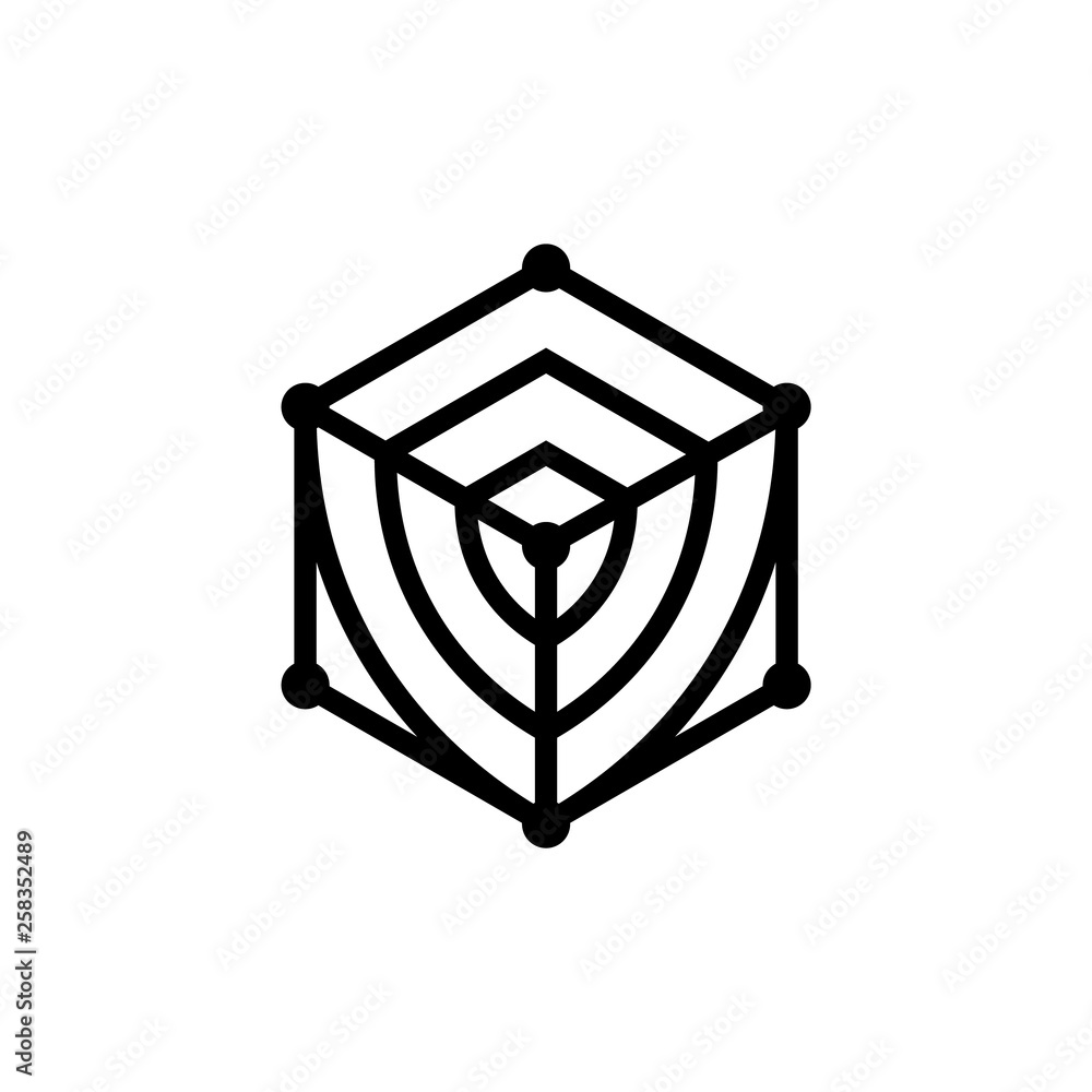 box shield protection logo design concept box shield protection logo design concept