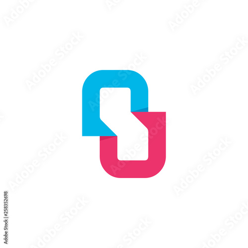 letter u and n logo concept