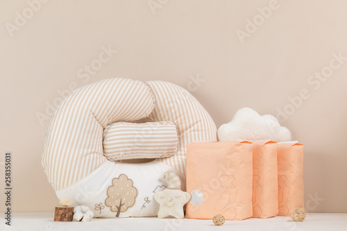 Nice and soft colorful pillow for a child, it's great for their sleeping image on white