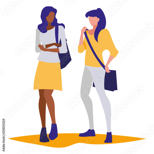 young girls students modeling