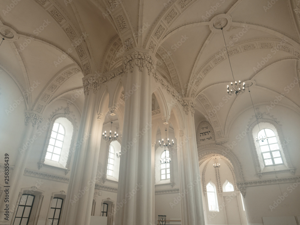 Fototapeta premium GRODNO, BELARUS - MARCH 18, 2019: Interior synagogue in the city of Grodno..