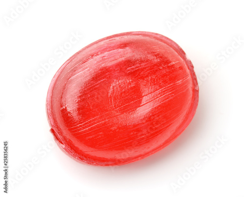 фотографія Top view of red hard candy