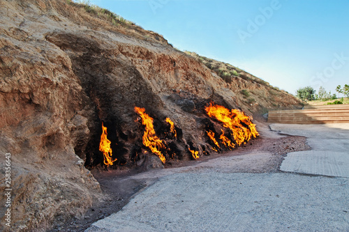 Obraz na płótnie Yanar Dag, Fire, Baku, Azerbaijan w salonie