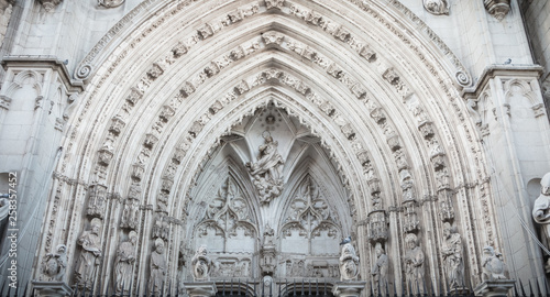architectural detail of the Cathedral of St. Mary of Toledo, spain