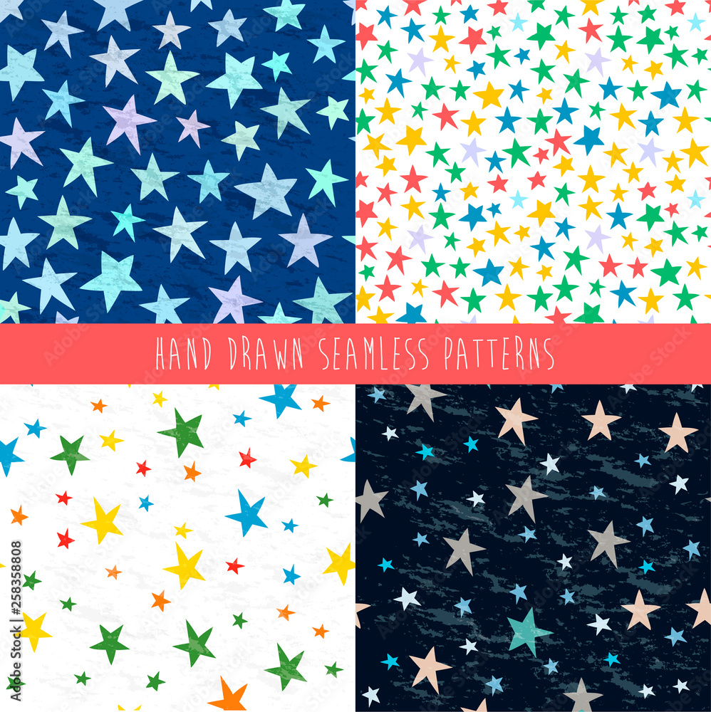 Fototapeta premium Set of abstract hand drawn patterns. Vector illustration.