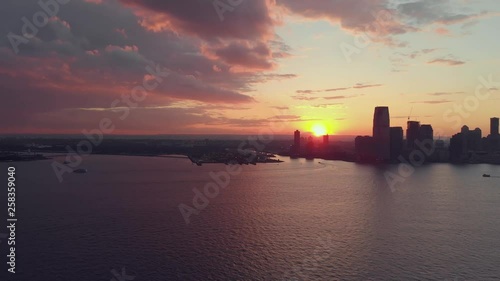 Panorama view of sunset over New York