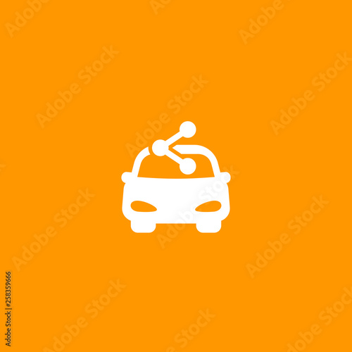 carsharing service icon for web and apps, car and share sign
