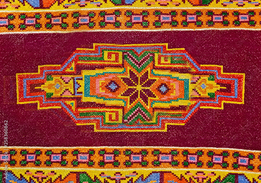 Hand-woven fabric carpet oriental ornament textile