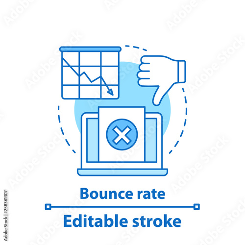 Bounce rate decreasing concept icon