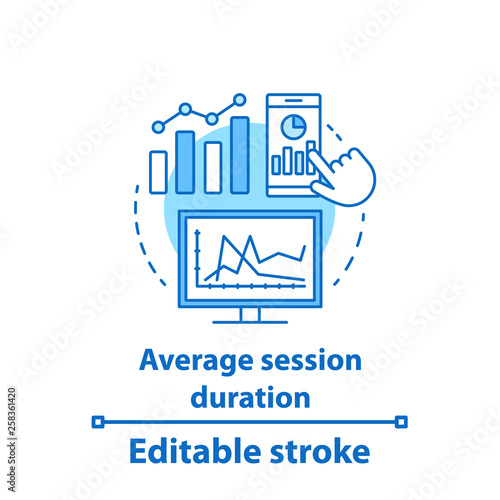 Average session duration concept icon