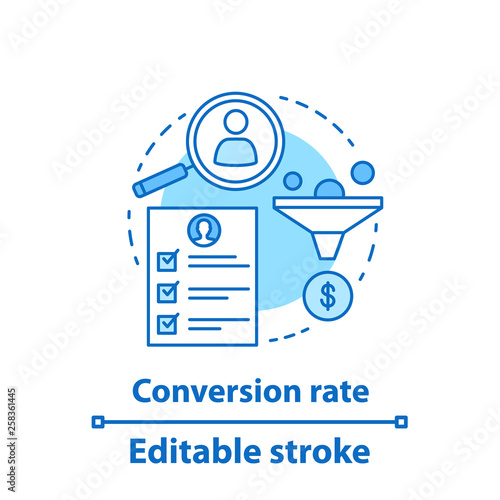 Conversion rate concept icon