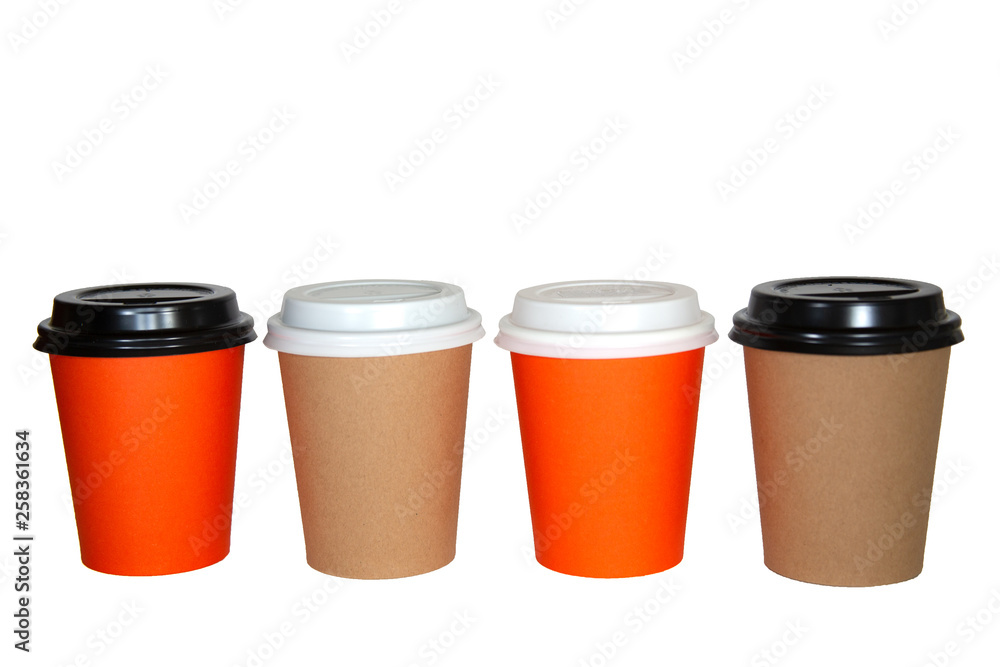 Coffee cups on a white background Coffee cups on a white background