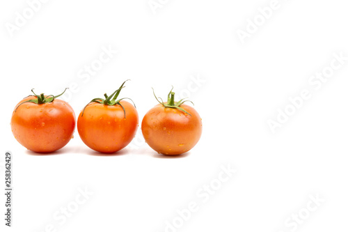 Wallpaper Mural Tomato closeup on white background. Selective focus and crop fragment Torontodigital.ca