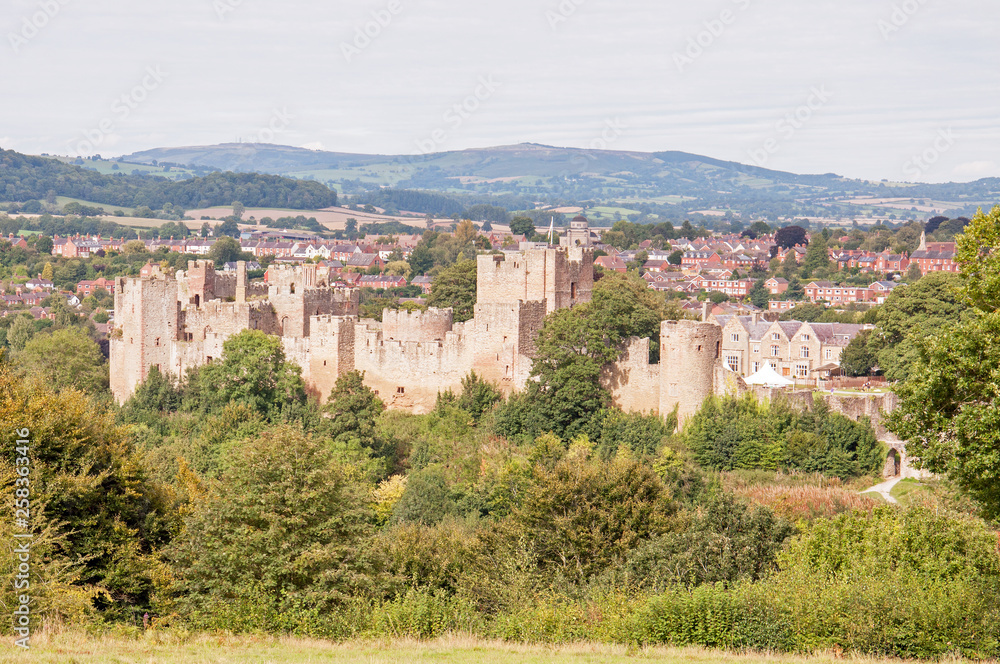 Ludlow castle in Shropshire, England, in the summertime.