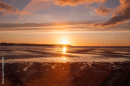 Sunset along Poole harbour in Dorset, England. © Jenn's Photography 