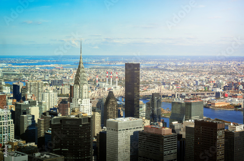 panoramic view of the northeastern side of New York on a sunny day © rarrarorro