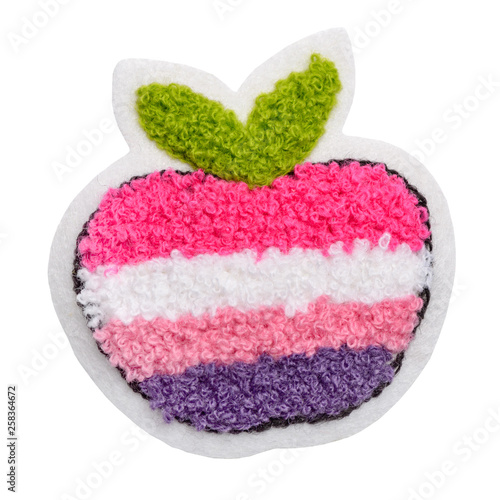 Colorful apple fabric patch
