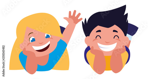 happy little kids characters