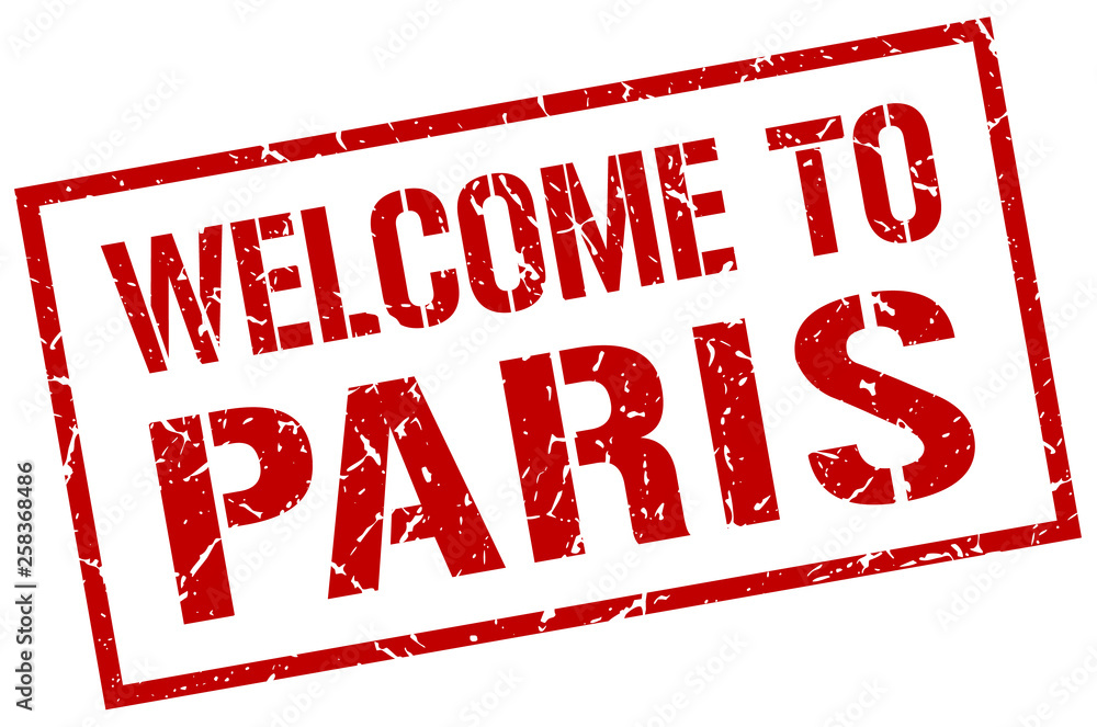 welcome to Paris stamp