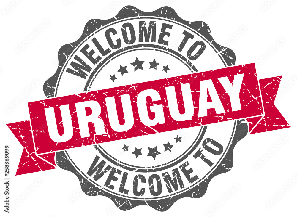 Obraz premium Uruguay round ribbon seal
