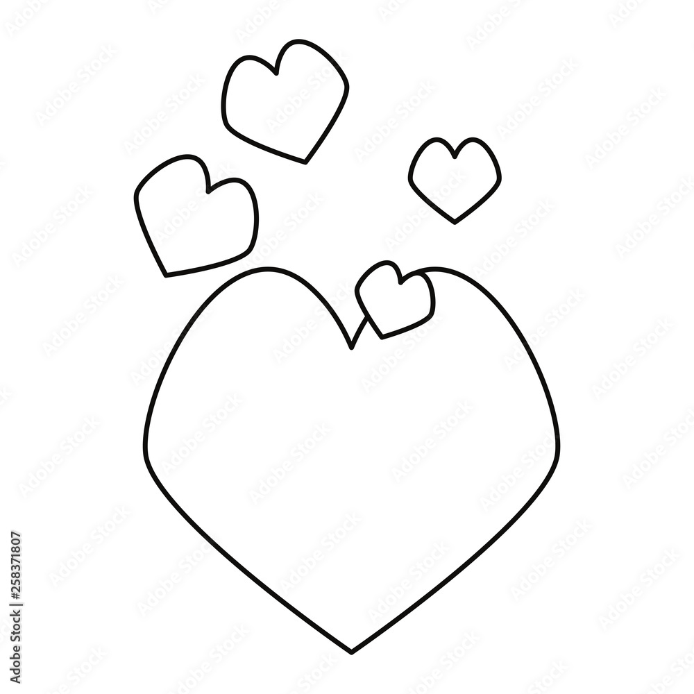 outlined hearts love outlined hearts love