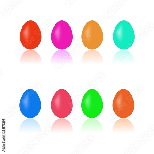 Easter eggs collection to holiday. Modern stylish abstract signs for paschal greeting. Symbol love, life, spring. Colorful template for prints, banner, card, label. Design element Vector illustration.