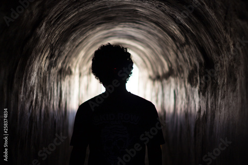 Wallpaper Mural man walking in tunnel Torontodigital.ca