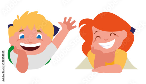 happy little kids characters
