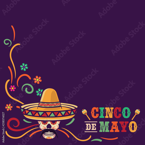 Cinco de Mayo vector illustration, May 5. Traditional mexican celebration federal holiday, suitable for web banner, poster, greeting card, invitation.