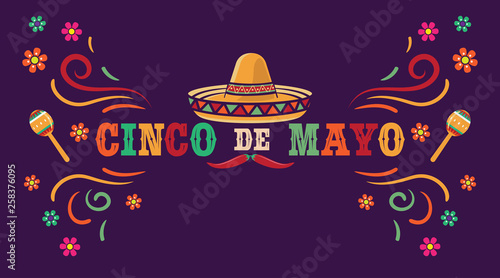 Cinco de Mayo vector illustration, May 5. Traditional mexican celebration federal holiday, suitable for web banner, poster, greeting card, invitation.